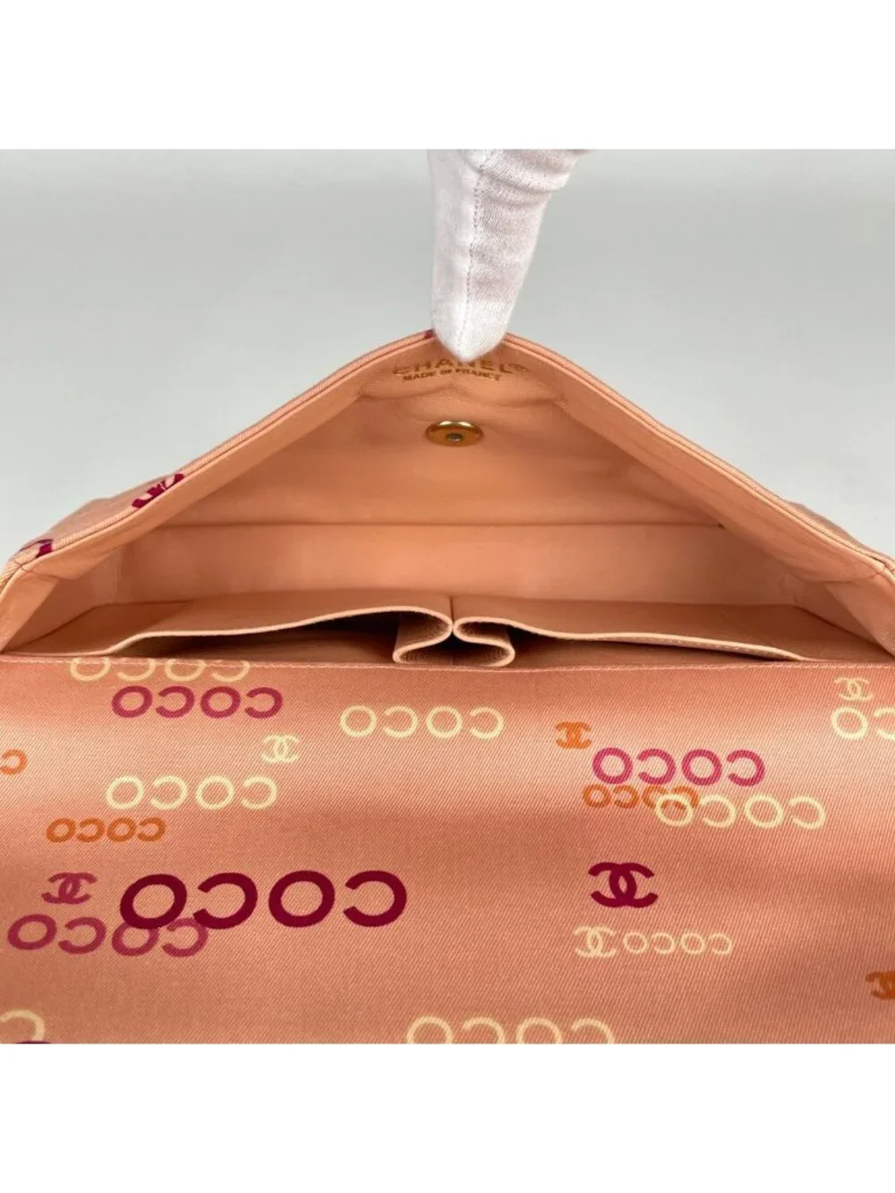 Chanel Shoulder Bag Choco Bar CC Logo Canvas Pink
